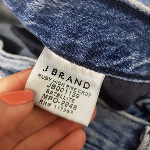 J Brand | Ruby High Rise Crop Raw Hem Jeans Straight Slim - Picture 8 of 9